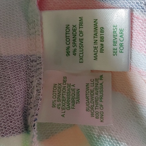 Lilly Pulitzer "Cats Meow" colorful striped rainbow pullover quarter zip SZ.XS - Picture 7 of 7